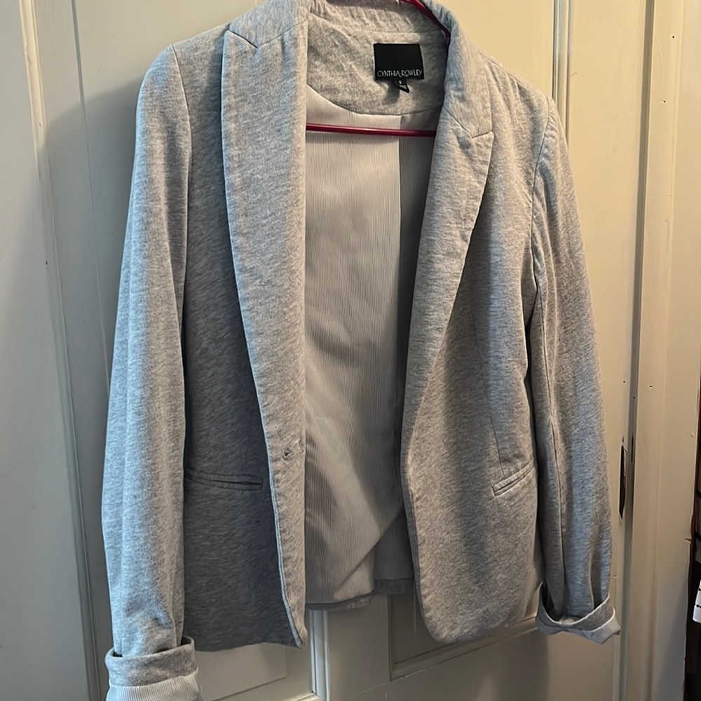 100% cotton gray blazer